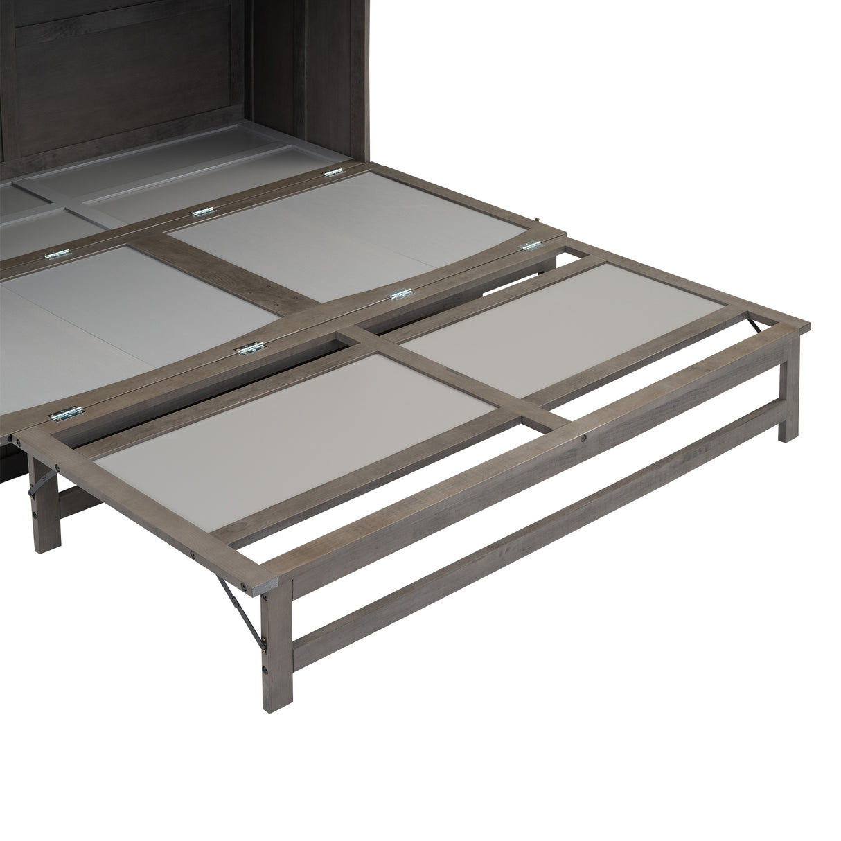 Queen Size Murphy Bed with Built-In Charging Station Antique Grey