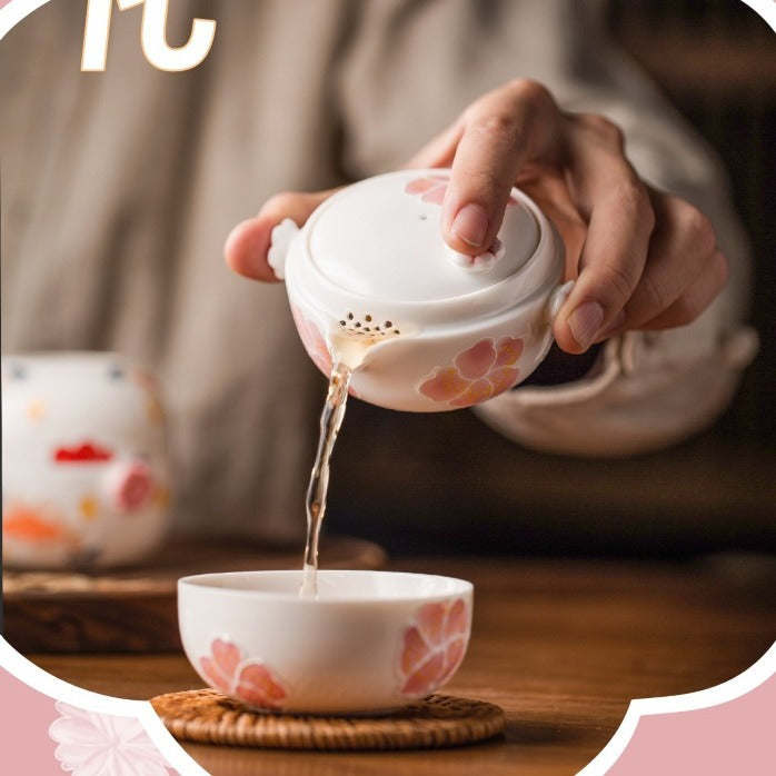 Sakura Kuaike Cup Portable Travel Kung Fu Tea Set One Pot One Cup Ceramic Tea Set Single Tea Maker Female - V.I.P Digital Presence