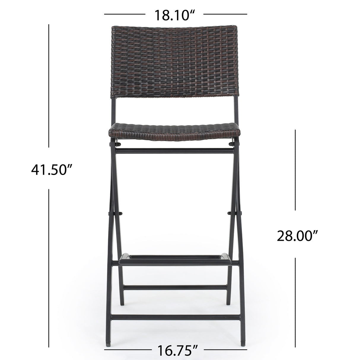 Outdoor Wicker Barstools Faux Rattan Patio Bar Stool Foldable Chair, 2-Pcs Set, Multibrown - V.I.P Digital Presence