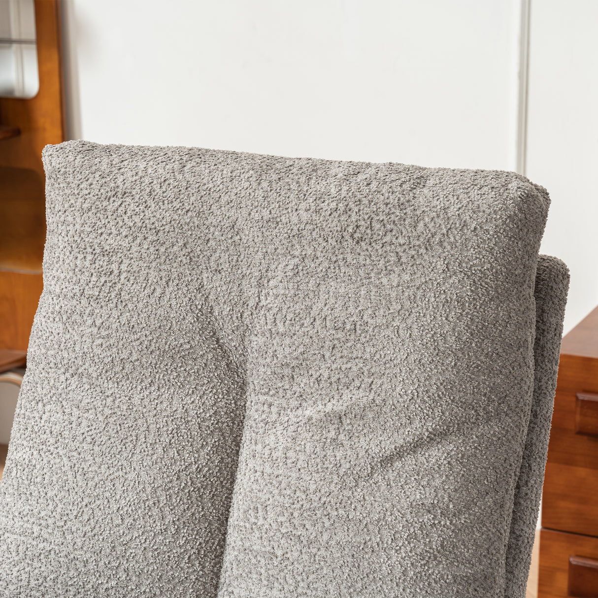Accent Rocking Chair with Footrest High Back Rubber Wood Rocking Legs Bedroom Living Space - V.I.P Digital Presence