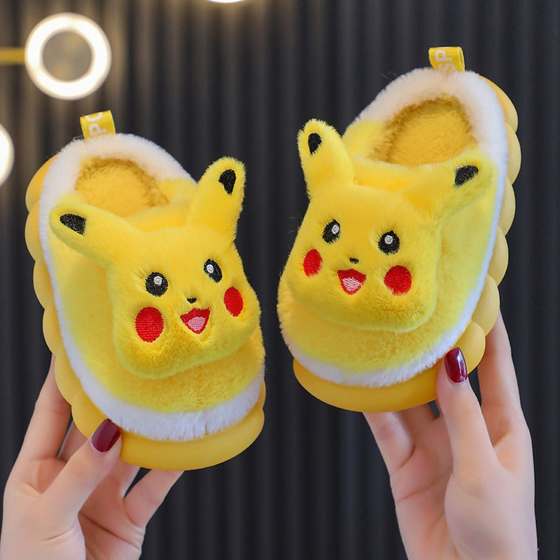 Winter children's cotton slippers, cute cartoon home for girls, warm and non slip indoor and outdoor baby cotton shoes, parent-child shoes, winter - V.I.P Digital Presence