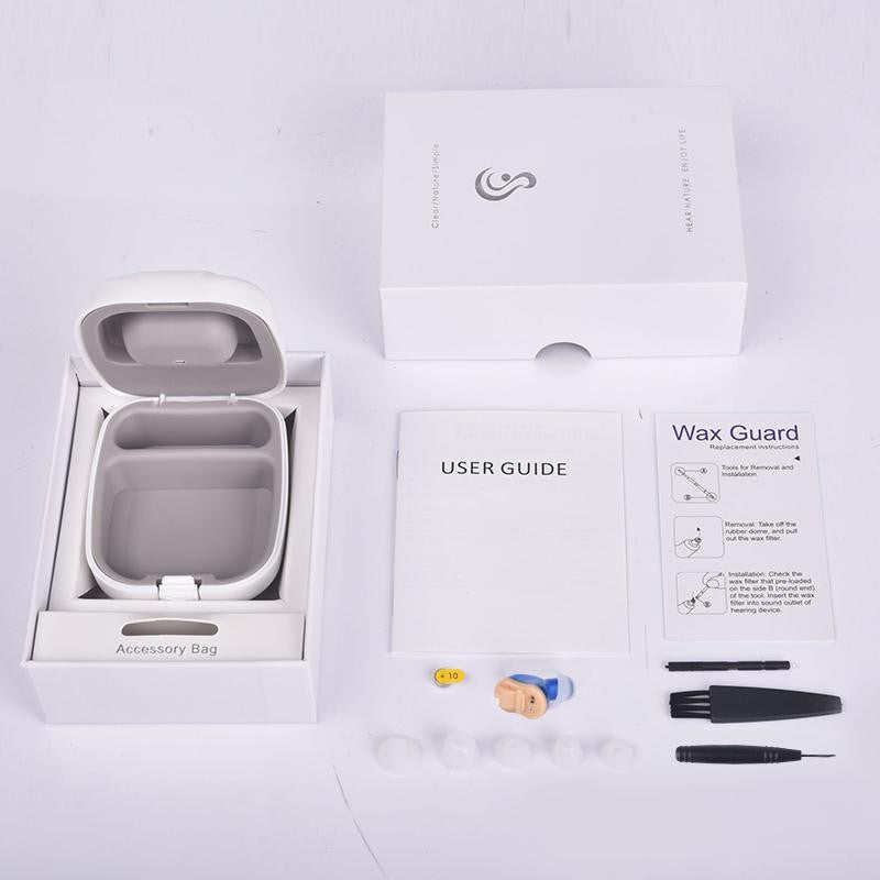 Mini Hearing Aid Adjustable Ear Hearing Assistant Helper Invisible Sound Amplifier Volume for Deaf Elderly Rechargeable - V.I.P Digital Presence