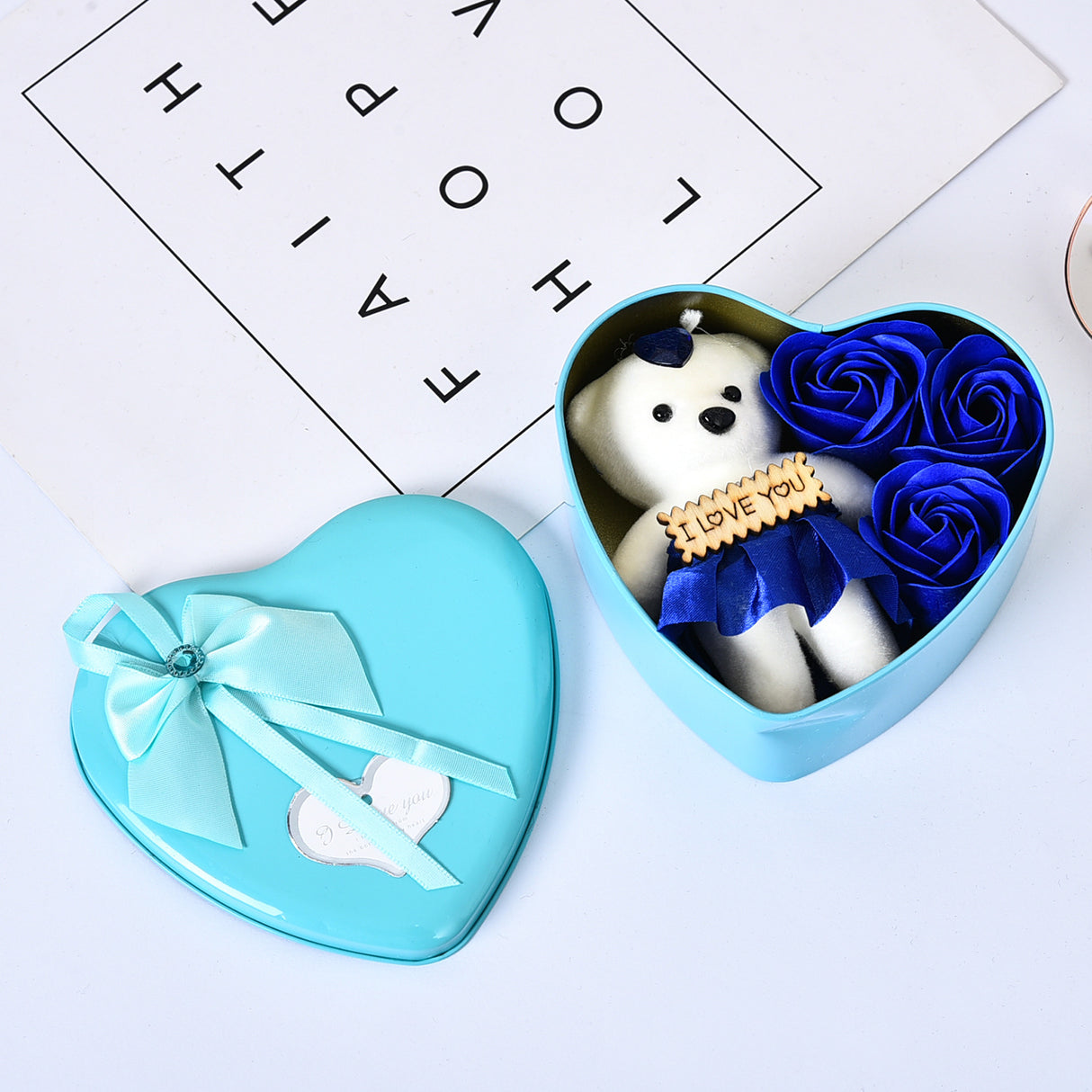 Valentines Day Gift Soap Flower Gift Rose Box Bears Bouquet Wedding Decoration Gift Festival Heart-shaped Box - V.I.P Digital Presence