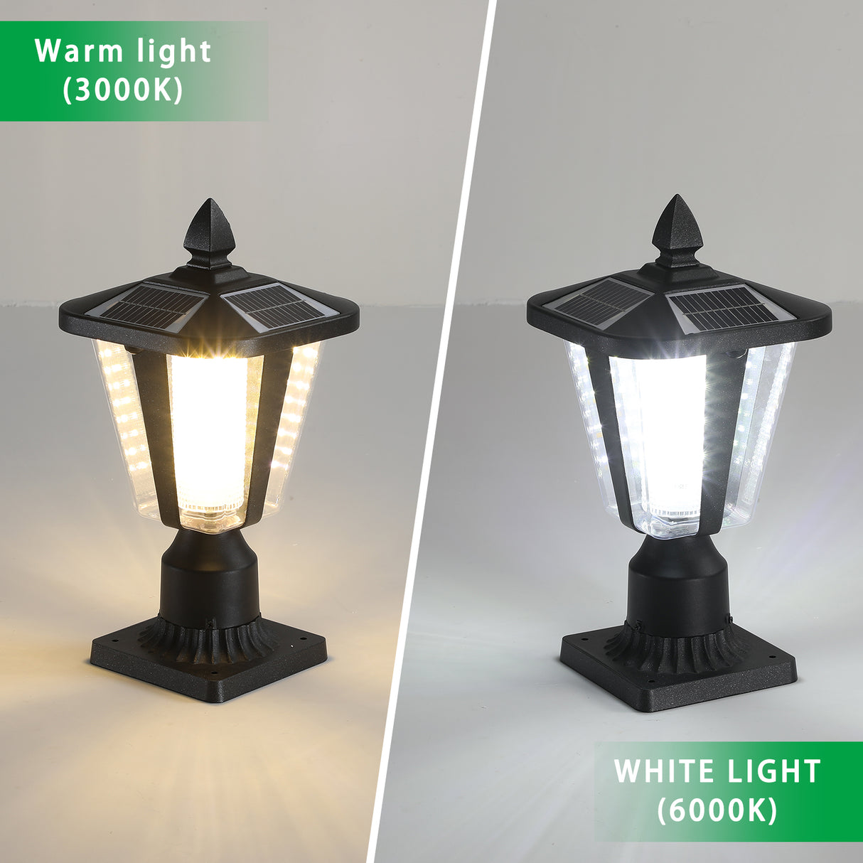 Solar Column Headlights With Dimmable LED - V.I.P Digital Presence