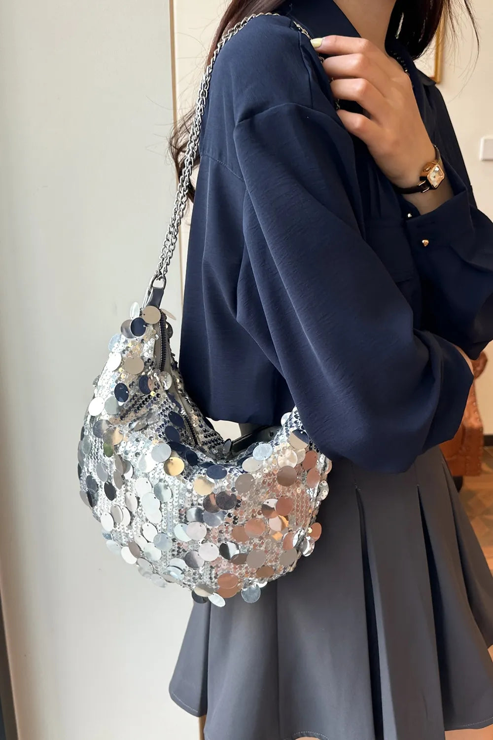 Sequin Chain Crossbody Bag - V.I.P Digital Presence
