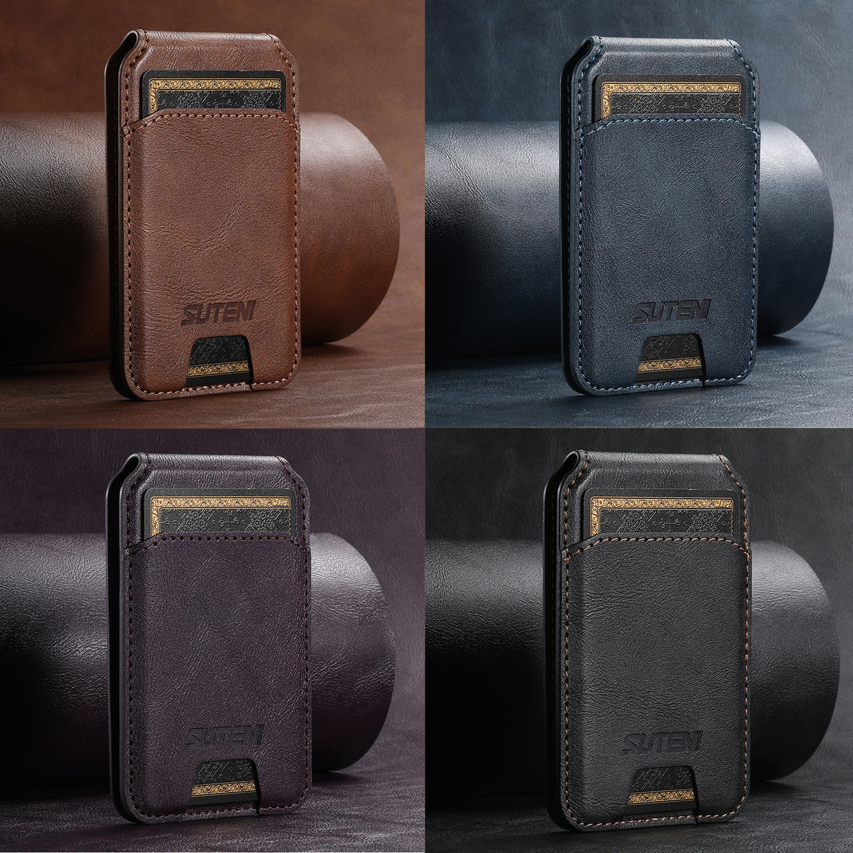 Suitable for Apple 15ProMax Android universal mobile phone magnetic card holder MagSafe magnetic ring PU leather - V.I.P Digital Presence