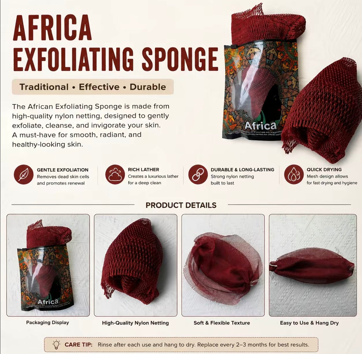 AfriGlow Exfoliating Sponge