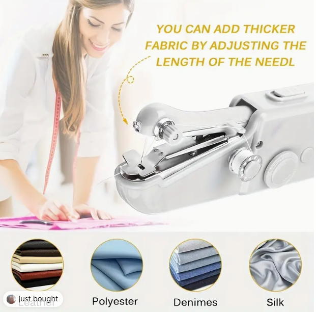 1pc Portable Handheld Sewing Machine - Quick Stitching Tool For Cloth, Clothing And Kids Clothes - 2 Coils Included (Battery Not - V.I.P Digital Presence