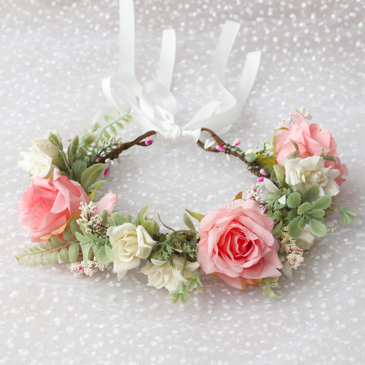 Korean style fashion flower wreath headwear fabric rose bridal headband beautiful little girl selfie flower hair accessory - V.I.P Digital Presence