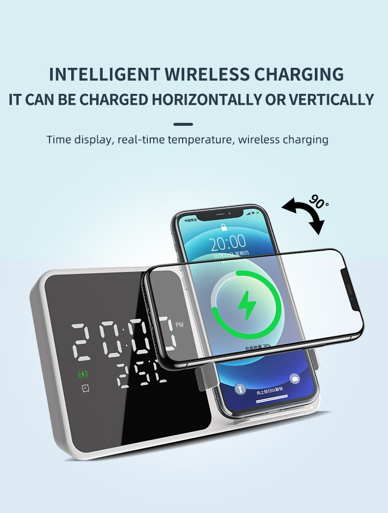 15W Mobile Phone Stand Wireless Charging Clock Alarm Clock Wireless Charging Temperature Gauge Wireless Charging - V.I.P Digital Presence