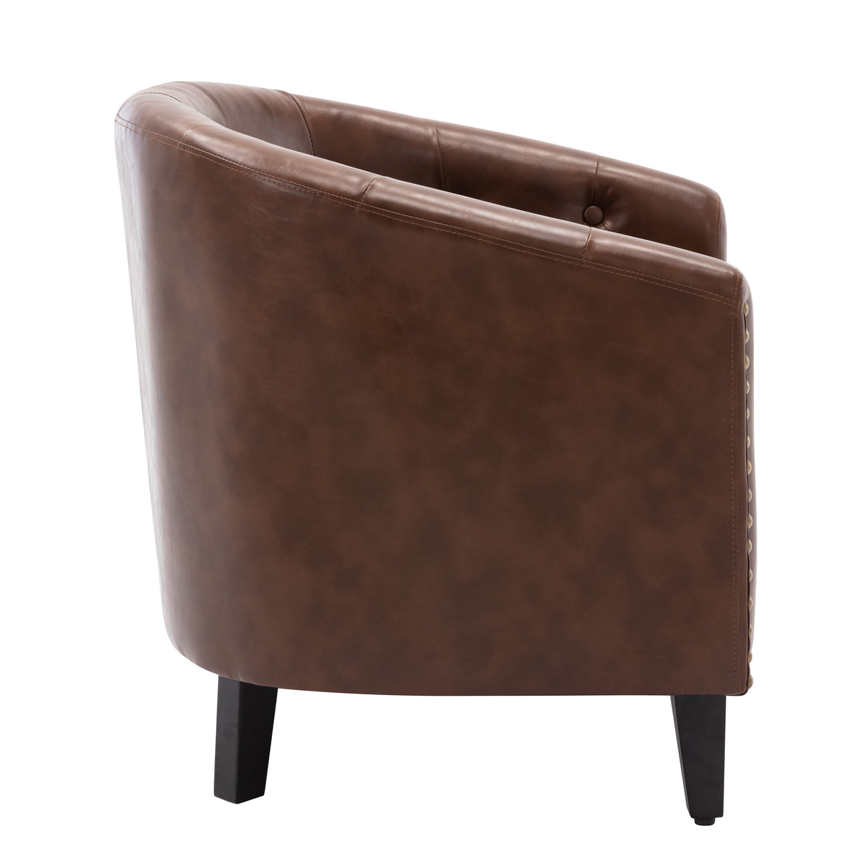 PU Leather Tufted Barrel ChairTub Chair for Living Room Bedroom Club Chairs - V.I.P Digital Presence