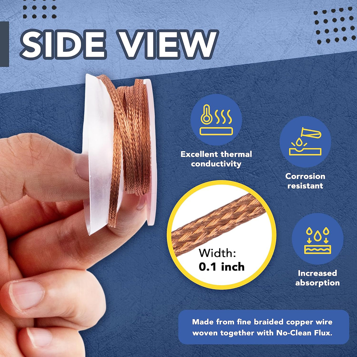 Solder Wick Braid with Flux No-Clean Desoldering Wick Removal Tool, Solder Sucker Wick Roll to Desolder PCB and Remove Solder - V.I.P Digital Presence