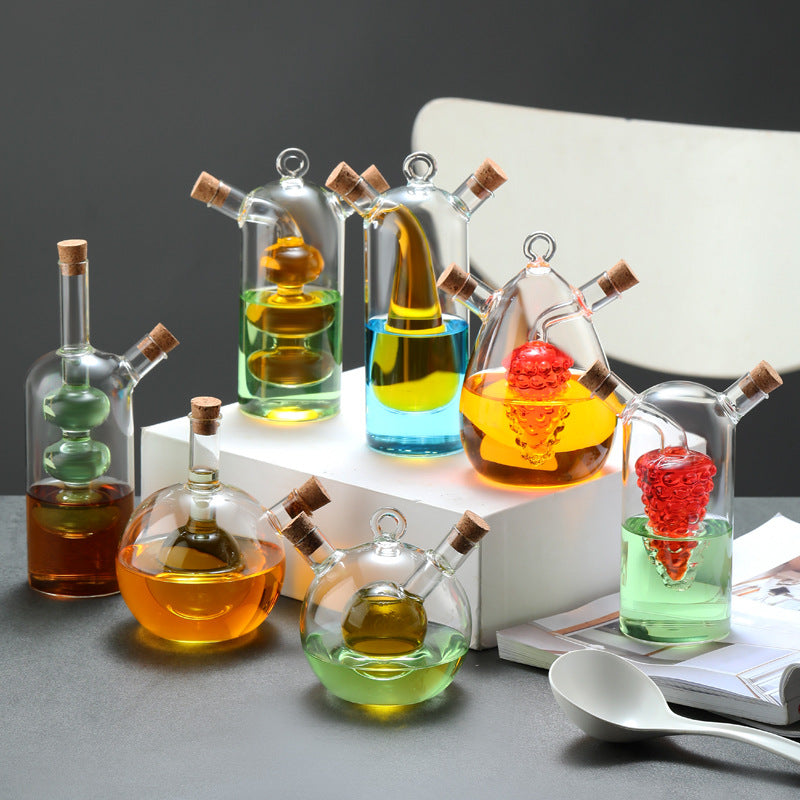 Kitchen Storage Sealed Bottles, Double-layer 2-in-1 Glass Bottles, Oil, Vinegar, Sauce, Seasoning Bottles, Kitchen Tools - V.I.P Digital Presence