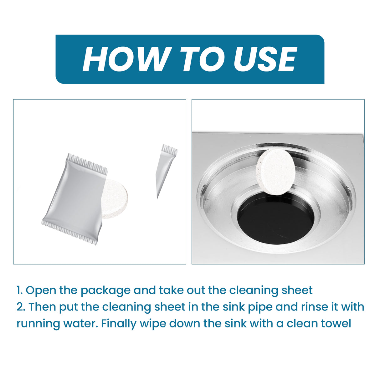 Sink Cleaning Tablets, Kitchen Sink Cleaning Stains And Oil Cleaning Pipes Cleaning Effervescent Tablets - V.I.P Digital Presence