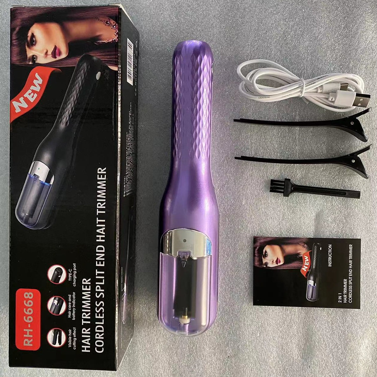 Fully automatic hair clipper, hair splitting and trimming device, multifunctional electric women's 2-in-1 trimming and cutting d - V.I.P Digital Presence