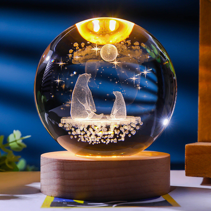 Starry Sky 3D Micro Landscape Crystal Ball Home Desktop Creative Interior Carving White Crystal Ball Ornament Craft Gift product - V.I.P Digital Presence