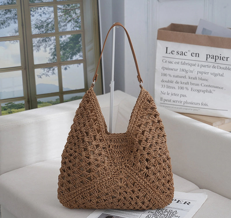 Hollow out straw woven bag woven belt armpit bag - V.I.P Digital Presence