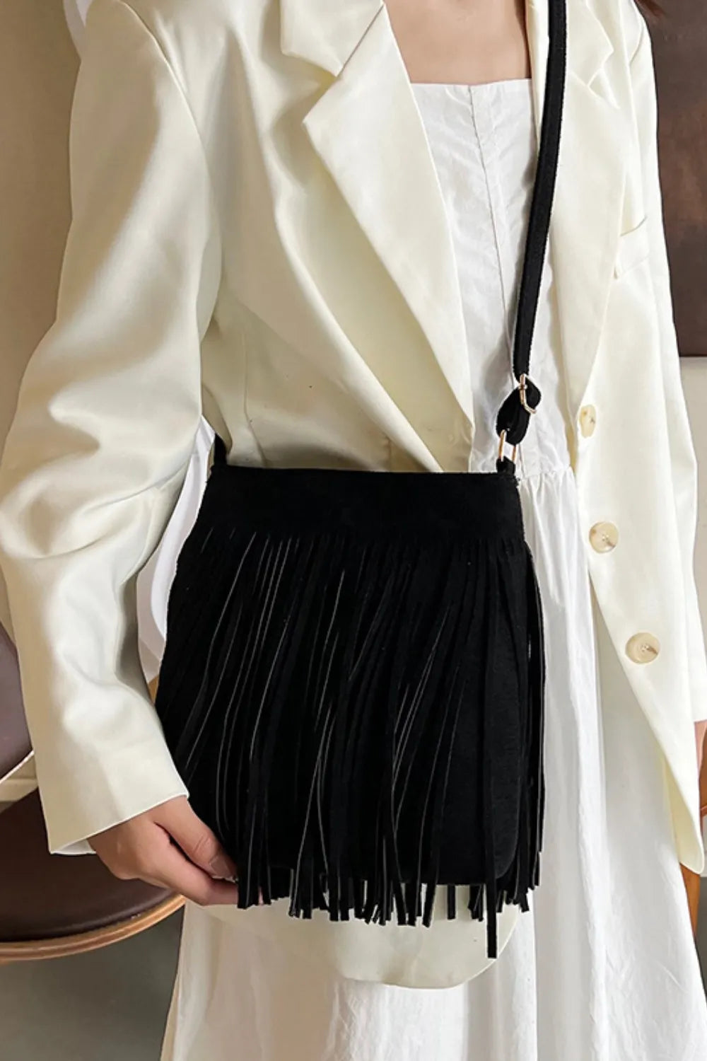 Suede Fringe Shoulder Bag - V.I.P Digital Presence