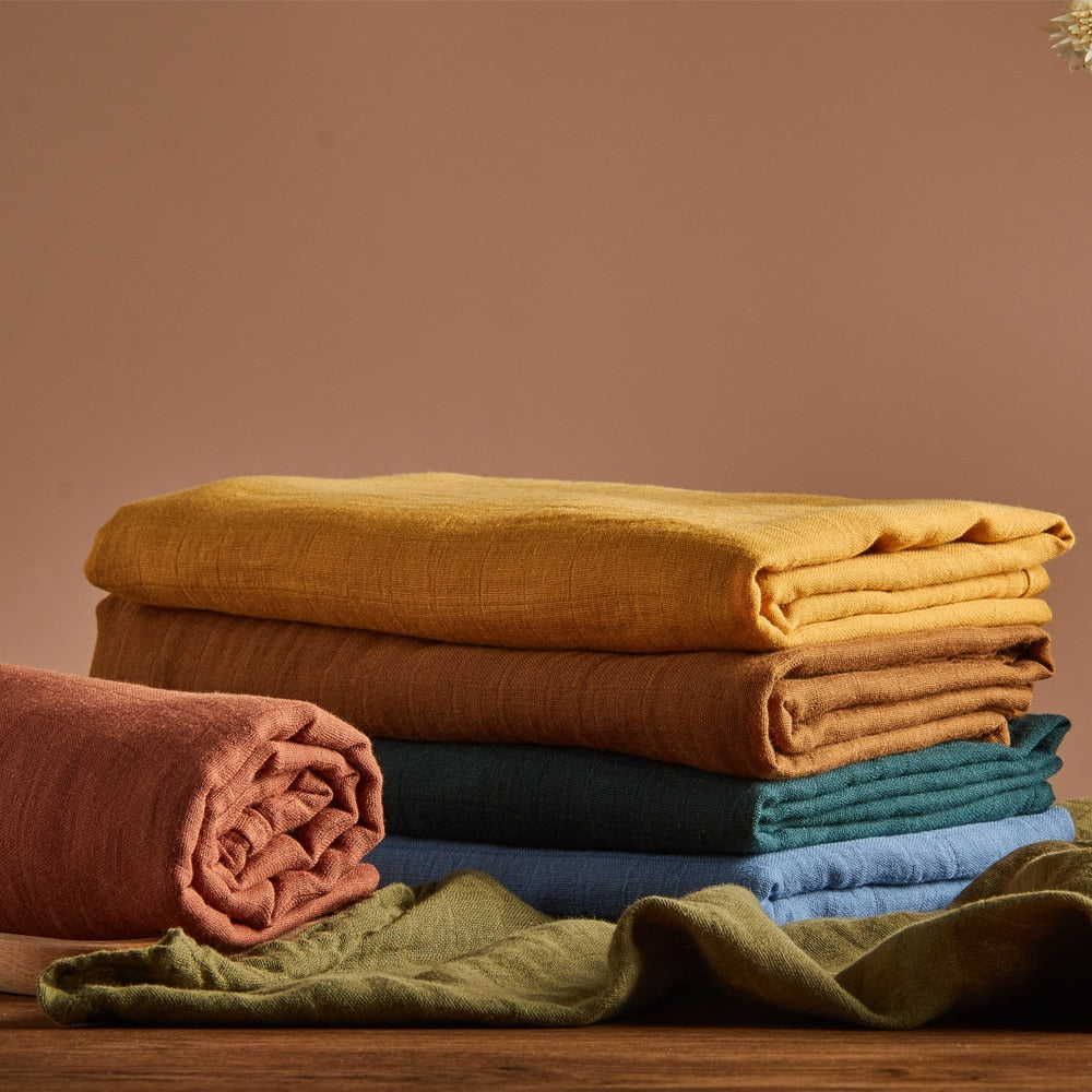 Kangobaby #Old Time# 100% Cotton Plain Color 2pcs Set Hot Sale Baby Muslin Swaddle Blanket - V.I.P Digital Presence