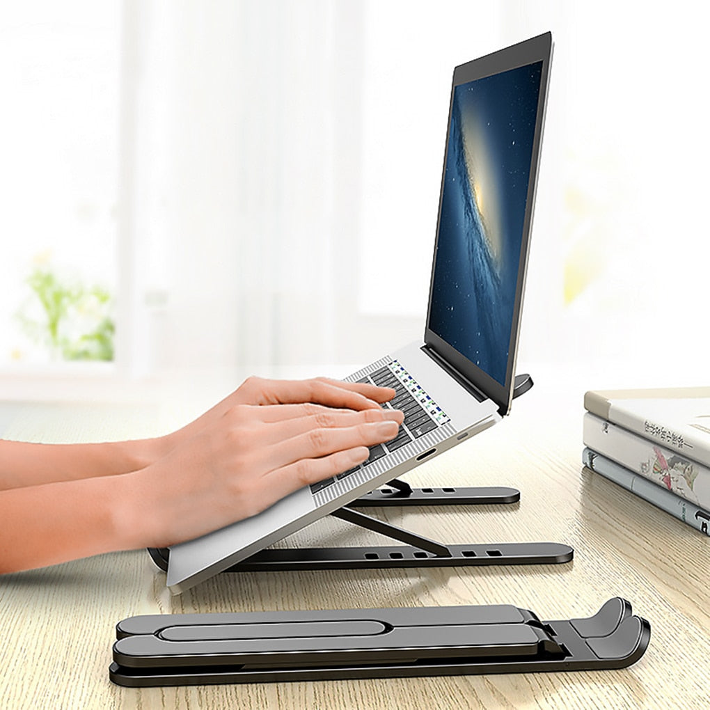 Portable Laptop Stand Foldable Height Adjustable Support Base Computer Cooling Stand Hollow Design Laptop Holder - V.I.P Digital Presence