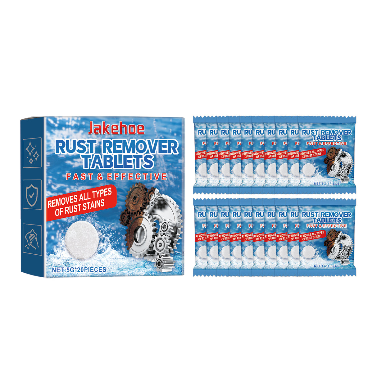 Rust Cleaning Effervescent Tablet, Multi-Effect Decontamination Metal Anti-Rust Home Cleaning Multi-Purpose Effervescent Tablet - V.I.P Digital Presence