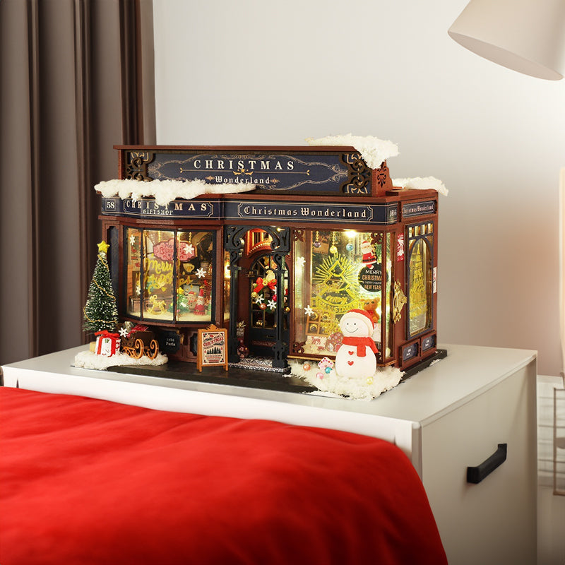 DIY Wooden Merry Christmas Wonderland Dollhouses Miniature Kits With LED Light Home Decoration For Adult Xmas Handmade Gifts - V.I.P Digital Presence