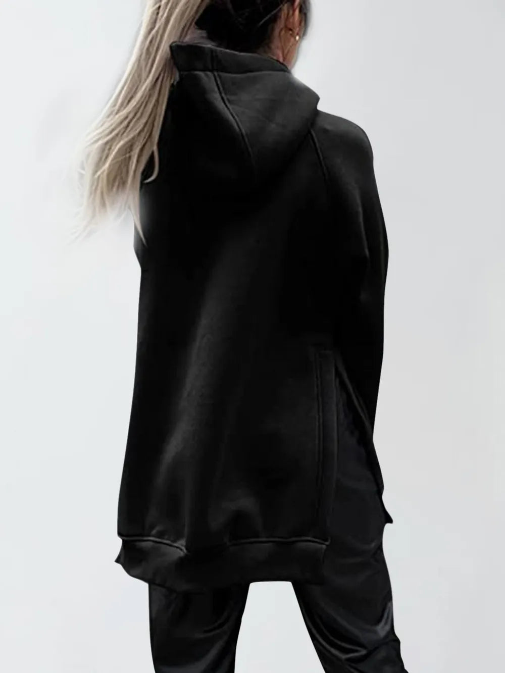 Slit Pocketed Raglan Sleeve Hoodie - V.I.P Digital Presence
