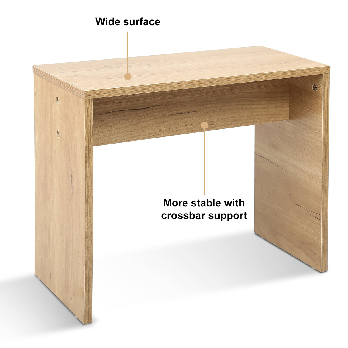 Vanity Desk Set Stool & Dressing Table with LED Lighting Mirror Drawer and Wood Cosmetic Table Chest of Drawers Nature Color - V.I.P Digital Presence