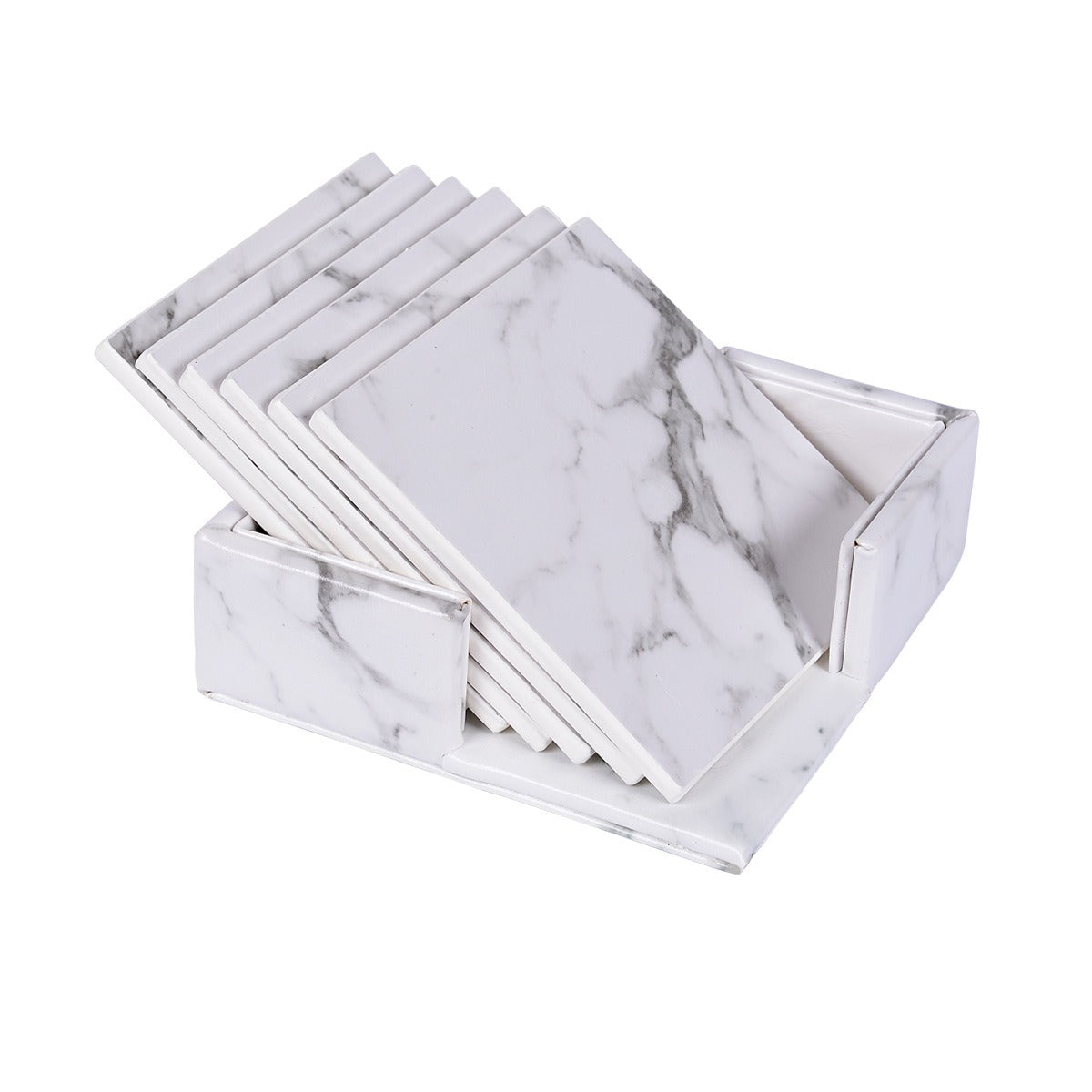 Creative PU leather coaster Exquisite insulated tea water cushion Square leather coaster - V.I.P Digital Presence
