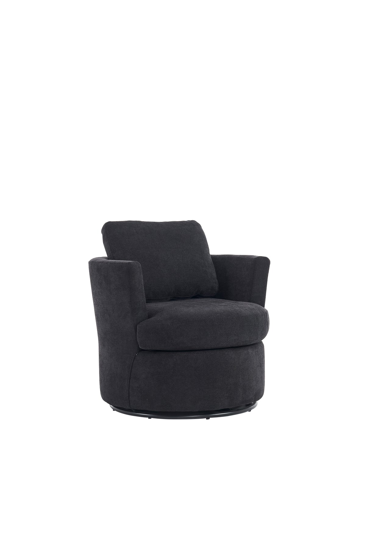 Rotating bucket chair living room comfortable circular sofa chair 360 degree rotating bucket chair armchair (black) - V.I.P Digital Presence