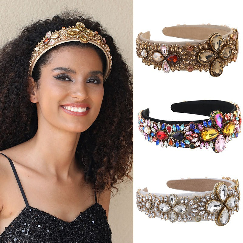 Fashionable retro wide edge sponge compression headband - V.I.P Digital Presence