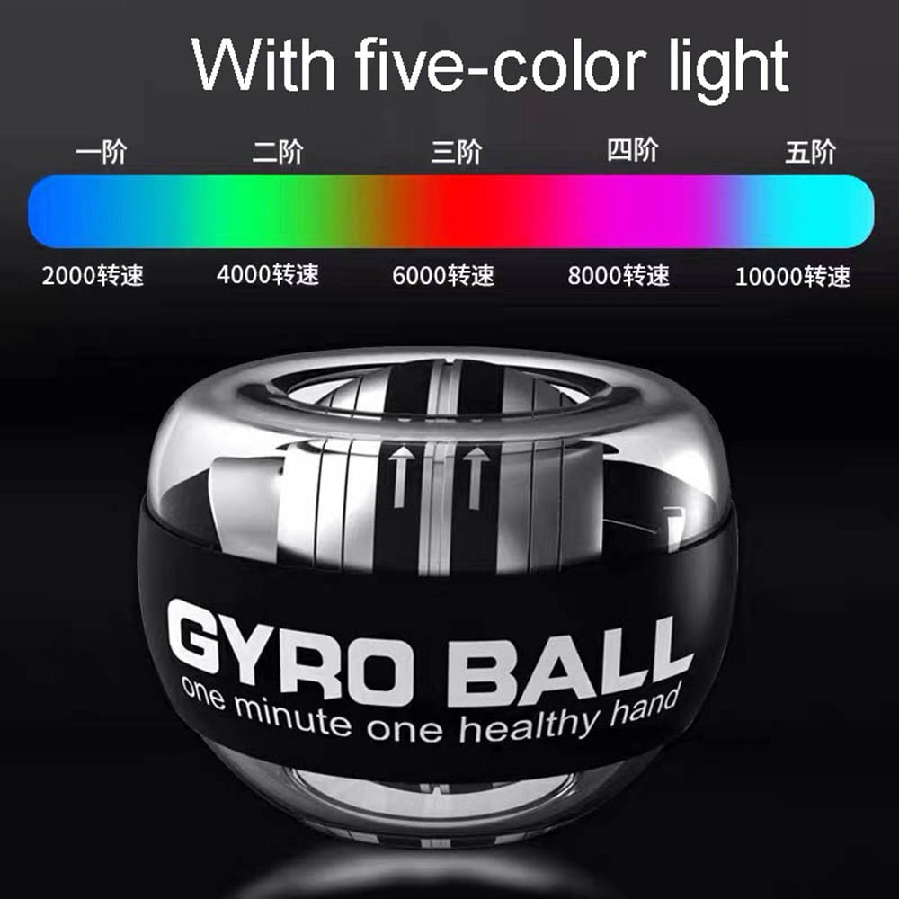 Pelota de mano con LED para entrenamiento de fuerza muscular de muñeca, autoencendido, con contrabrazo, equipo de ejercicio para fortalecer los músculos de la mano.