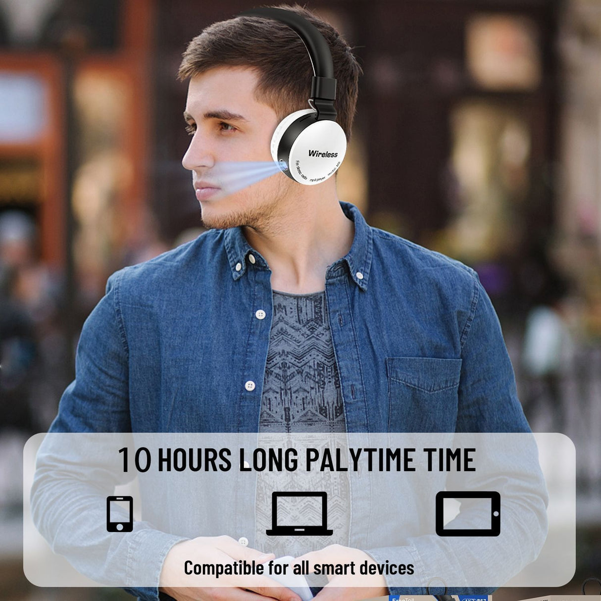 AKZ-B67 Bluetooth headset with high battery flashlight lighting headset card insertion FM - V.I.P Digital Presence