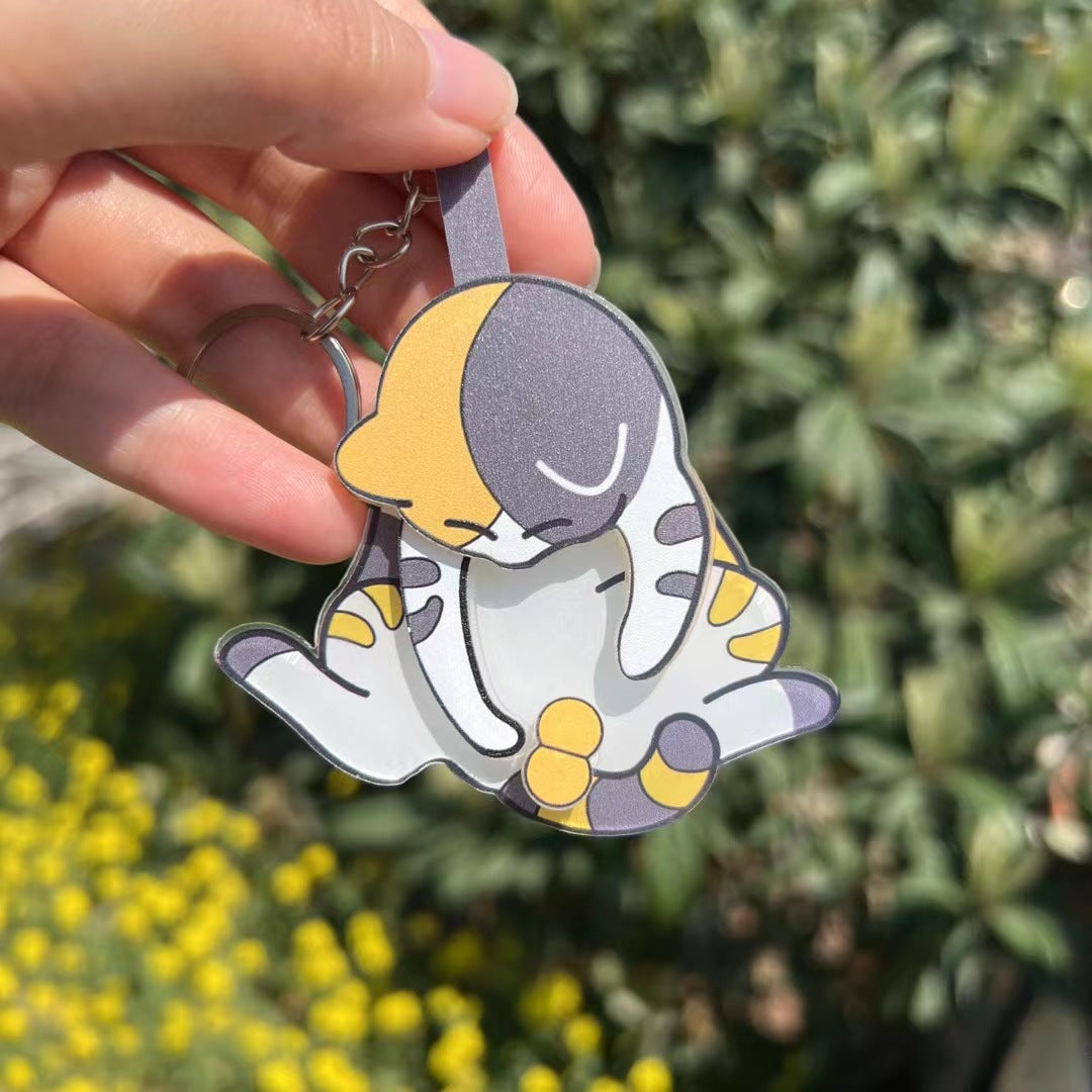 Creative Pulling and Playing Egg Cat Keychain Pendant Cute and Bizarre Spinable Bag Pendant - V.I.P Digital Presence