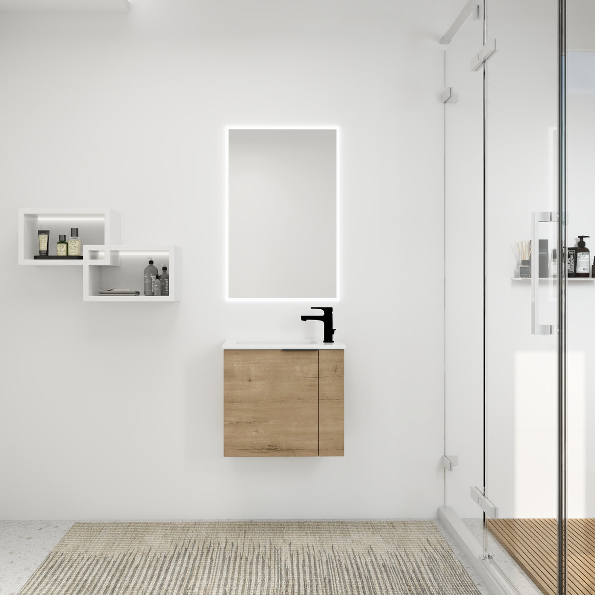 Bathroom Vanity with Sink 22 Inch for Small Bathroom,Floating Bathroom Vanity with Soft Close Door,Small Bathroom Vanity with Sink, 22x13 (KD-Packing) - V.I.P Digital Presence