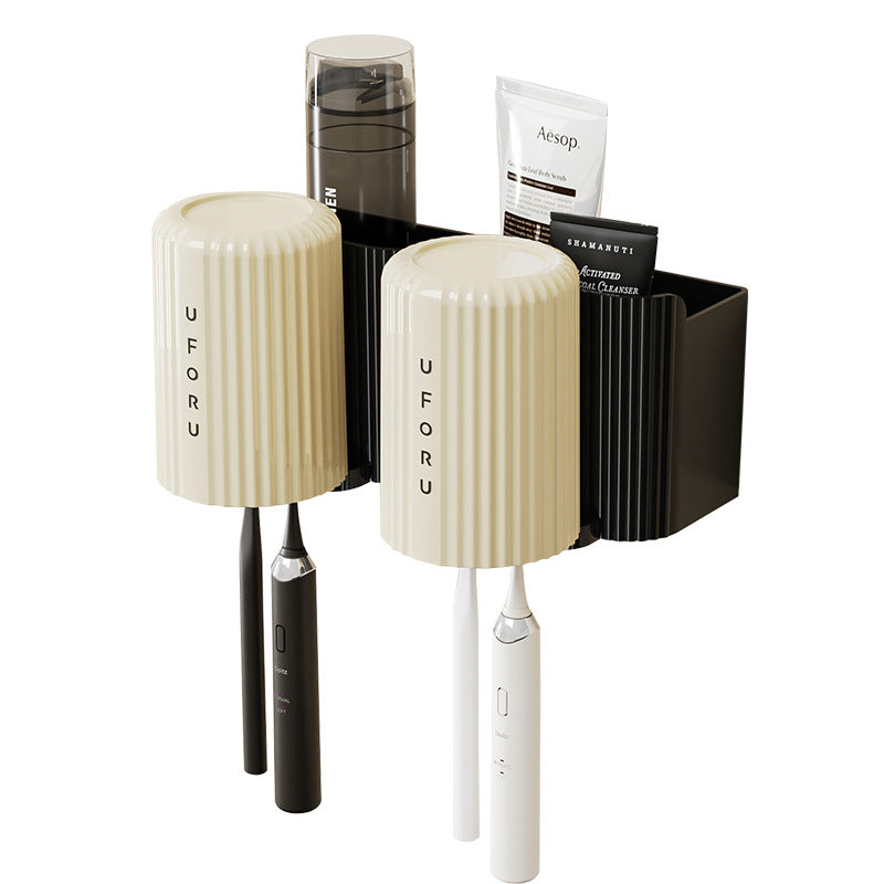 Toothbrush rack perforated free wall mounted bathroom mouthwash cup rack storage rack - V.I.P Digital Presence