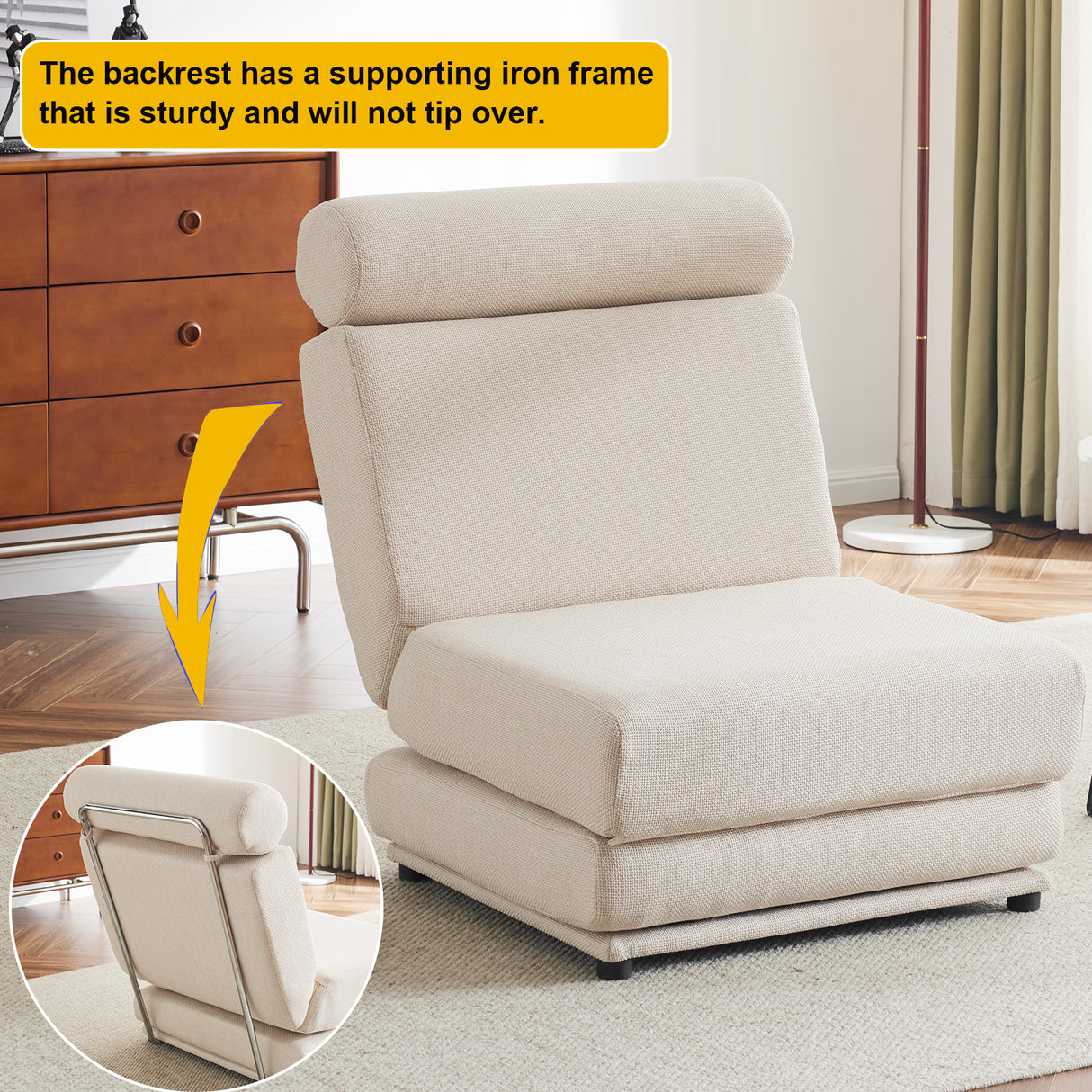 Single Sofa Chair Foldable Single Sofa Bed with Pillow,Portable Foldable Sofa Bed,Leisure Sofa Chair,Easy to Store - V.I.P Digital Presence