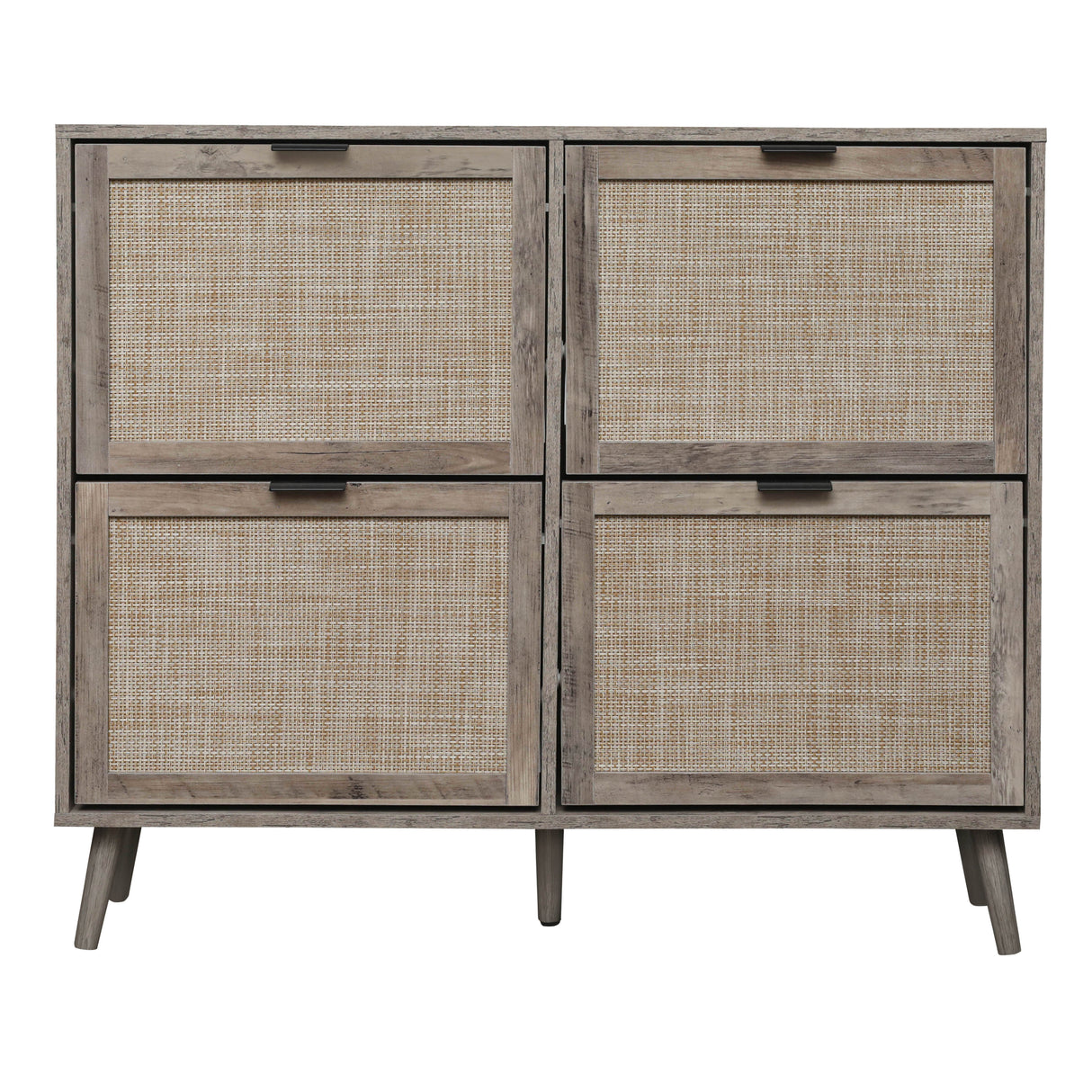 4 Door Shoe Rack, Freestanding Modern Shoe Storage Cabinet, for Entryway - V.I.P Digital Presence