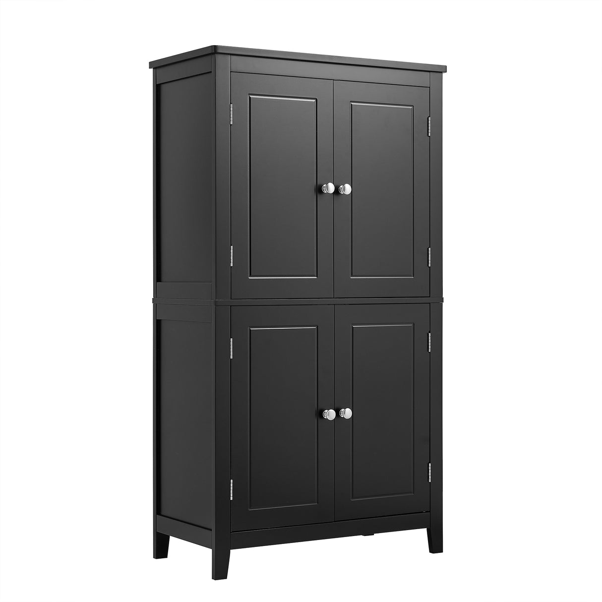 Bathroom floor storage cabinet, bathroom storage cabinet, 4-door independent cabinet, adjustable shelf, adaptive shelf, black - V.I.P Digital Presence