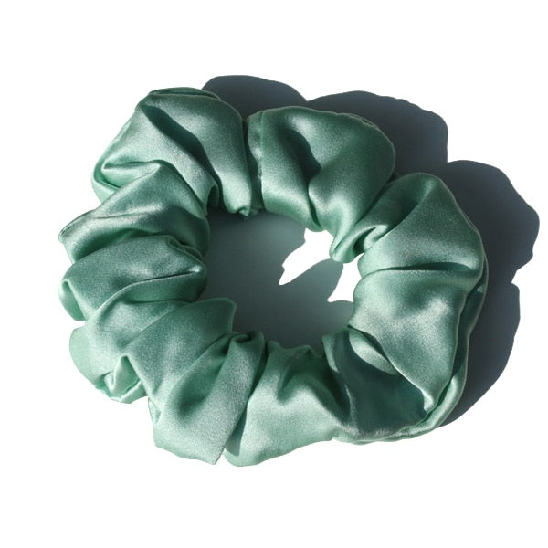 Pure Silk Large Scrunchies Ropes Hair Bands Ties Elastics Ponytail Holders for Women Girls Hair Accessories 19 Momme 3.5CM - V.I.P Digital Presence