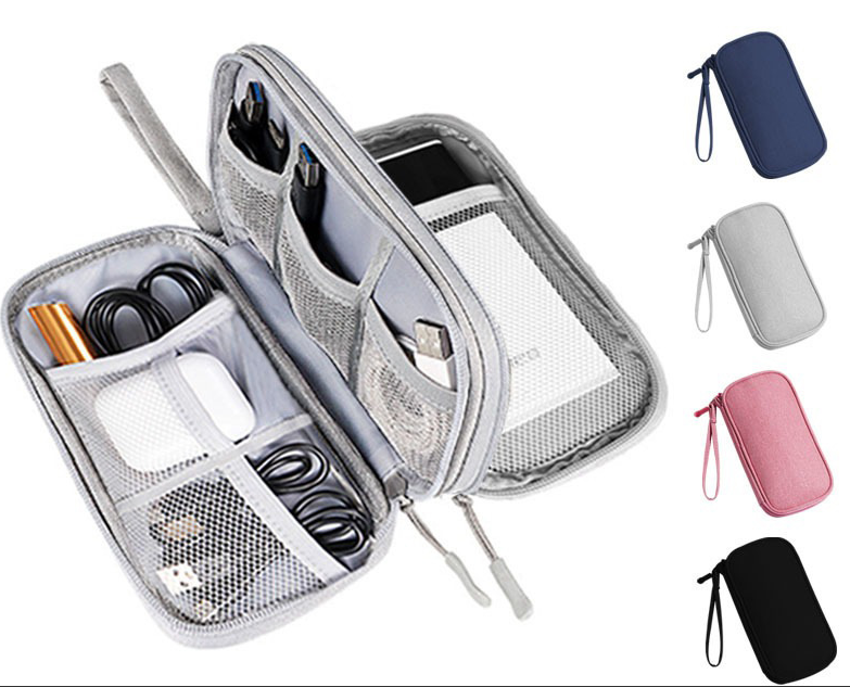 Multi - Functional Digital Accessories Organizer with Multiple - Layer Data Cable Pouch, Dust - proof Headphone Bag and Power Bank Pocket - V.I.P Digital Presence