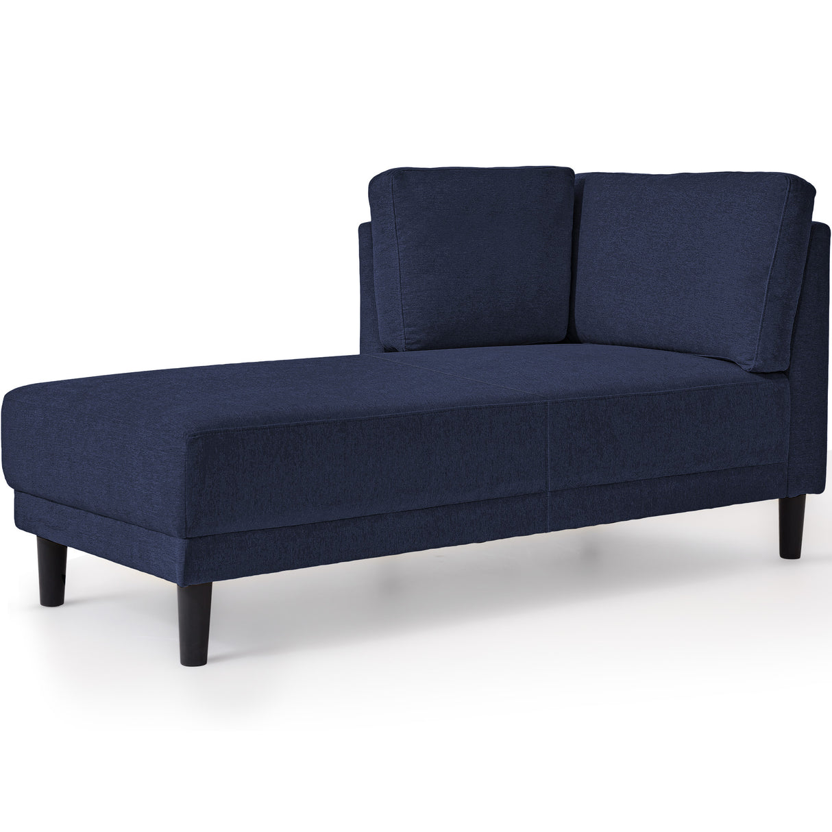 65" Mid-Century Modern Linen Fabric Corner Lounge Chair, Upholstered Indoor Chaise Lounge Solid Wood Sofa Bed for Bedroom - V.I.P Digital Presence