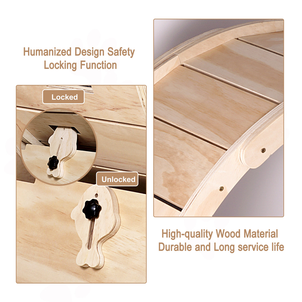 Cat Exercise Wheel for Indoor Cats, Cat Running Wheel with Carpeted Runway 37" Natural Wood Color - V.I.P Digital Presence
