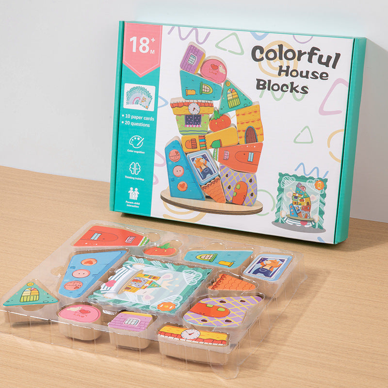 Children's early education, cognitive balance, layered music, colorful building blocks exercise, fine motor balance, strength building, parent-child interaction - V.I.P Digital Presence