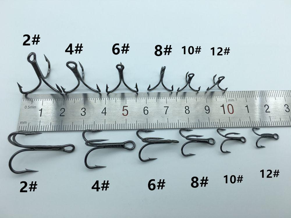 Rompin 20pc/lot 2/4/6/8/10# Fishing Hook High Carbon Steel Treble Black - V.I.P Digital Presence