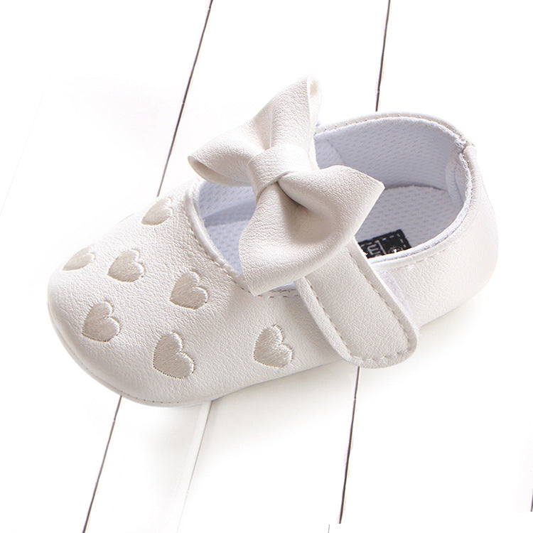 Multicolor Embroidered Peach Heart Bow Baby Shoes Baby Shoes Toddler Shoes - V.I.P Digital Presence