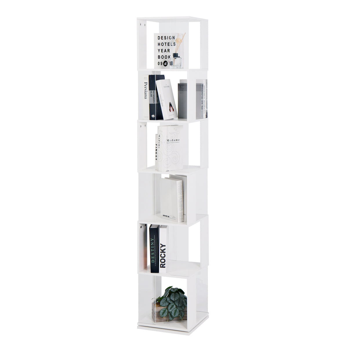 6-layer rotating acrylic board simple bookshelf, multi-functional creative bookshelf for students in the living room - V.I.P Digital Presence