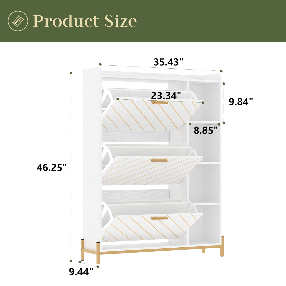 Shoe Cabinet with 3 Flip Drawers & Open Shelves, Modern Entryway Shoe Storage Cabinet Slim, Narrow Hidden Shoe Rack for Heels - V.I.P Digital Presence