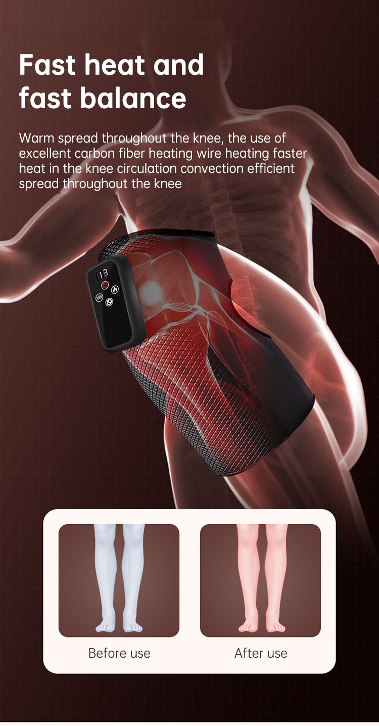 Electric heating knee massage instrument, vibration moxibustion, shoulder and elbow joint pain, hot compress knee massager for old cold legs - V.I.P Digital Presence