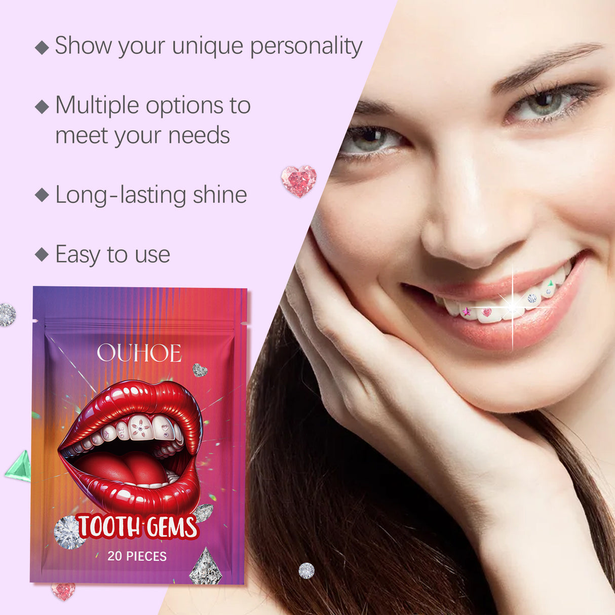 Crystal Dental Diamond Sparkle Dental Diamond Decorative Fashion Beauty Stickers To Enhance Smile Light Portable Crystal Dental Diamond - V.I.P Digital Presence